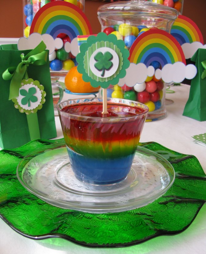 St. Patrick rainbow jello